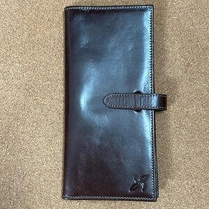 Leather long bifold brown wallet - nwot
